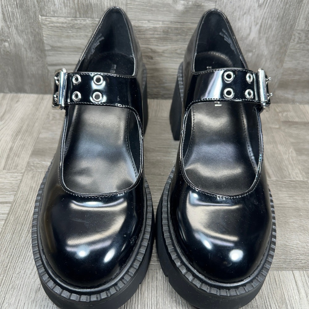 Madden Girl Mary Jane Women 9.5 Black Platform Lug Sole Chunky Goth NEW - Picture 3 of 8